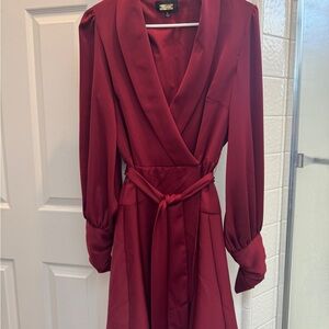Alexia Admor Deep Red Long Sleeve Dress